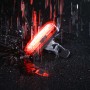 Luce rossa per bici t.b.t. con staffa sotto la pioggia.