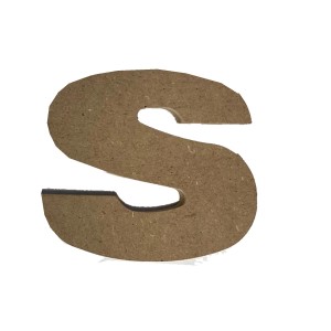 Lettera in legno S, naturale, per decorazione parete