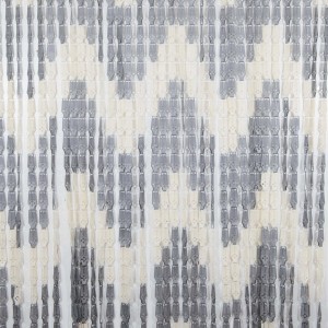 Tenda per porta t.b.t. con motivo grigio e bianco per privacy.