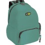 Zaino verde t.b.t. per campeggio e outdoor con tasca laterale in rete.