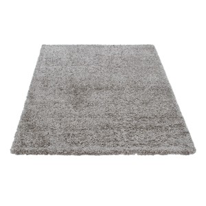 Tappeto a pelo lungo rettangolare grigio