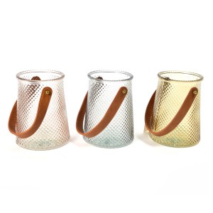 Vaso in vetro colorato appendibile Ø 13xH16 cm assortito