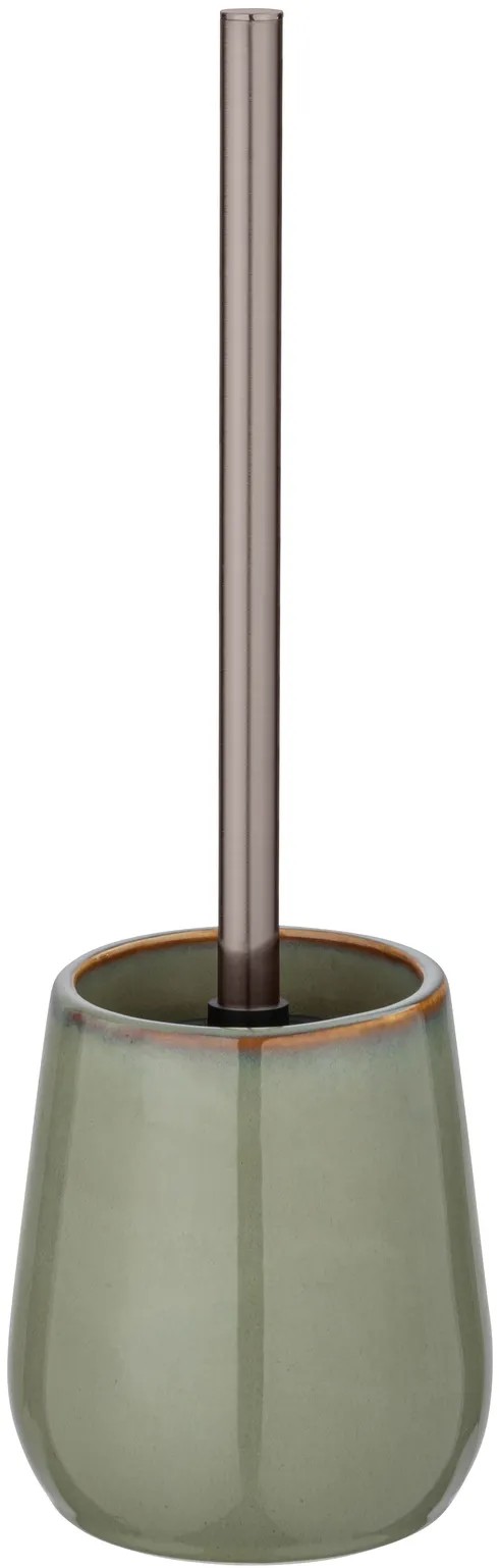 Wenko 24018100 - Scopino per WC Polaris, ceramica, 15 x 34,5 x 14,5 cm, grigio opaco
