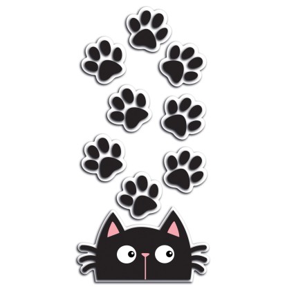 Sticker autoadesivo in foam 1fg 15x31 cm cat & paws