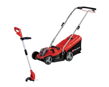 EINHELL Akku-Rasenm&auml;her GE-CM 18/33 Li Kit, 18Volt Rot/schwarz, Li