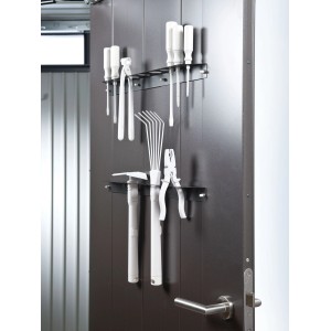 Biohort Porta attrezzi grigio quarzo metallizzato per HighLine/AvantGarde, per il montaggio all'interno della porta.