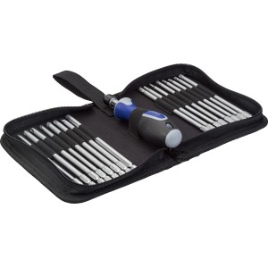 Set di cacciaviti t.b.t. con inserti in custodia nera.