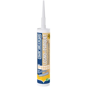 Cartuccia di silicone t.b.t. per legno e parquet, effetto pino.