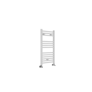 Radiatore bianco t.b.t. con barre orizzontali per il bagno.