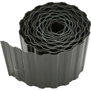 Bordura per prato verde, 9 m x 15 cm, arrotolata. Delimitazione per aiuole e prati.