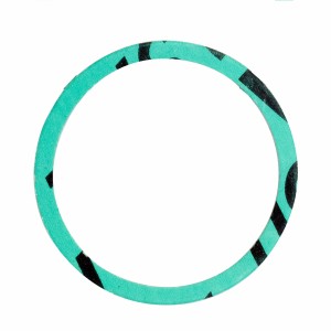 Guarnizione in fibra t.b.t., verde con motivi neri.