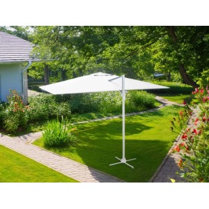 Ombrellone da giardino a palo decentrato New Michigan Ø 200 cm bianco