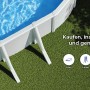 Piscina ovale Gre Pool Bora Bora, 500x300x120 cm, bianca, con acqua e supporti.