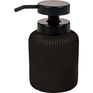 Dispenser sapone nero con motivo a coste.