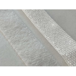 Nastro a strappo da cucire H50 mm bianco 3m gancio + 3m asola