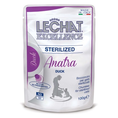 Cibo umido per gatti sterilizzati Monge Lechat con anatra 100 g