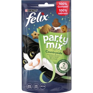 Felix Party Mix Countryside snack per gatti al gusto di pollame in busta.