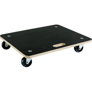 Tavola di trasporto rettangolare TER-400-L con 4 ruote, superficie rivestita, portata 400 kg.
