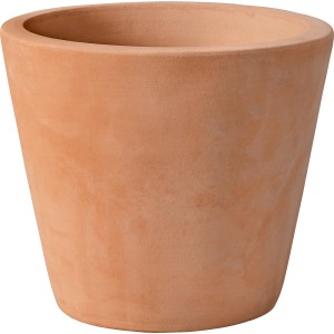 Vaso in terracotta t.b.t., forma conica.