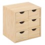 Cassettiera in legno chiaro con sei cassetti per ufficio o hobby.