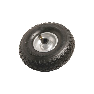 Ruota pneumatica con cerchio in metallo, profilo a blocchi, Ø 260mm, argento-nero.