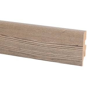 Battiscopa Hemlock, altezza 60 mm, con venature del legno. Zoccolino per una finitura pulita della parete.