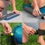 Bestway SUP Board Aqua Drifter: Dettagli di pinna, attacco sedile, leash e pompa.