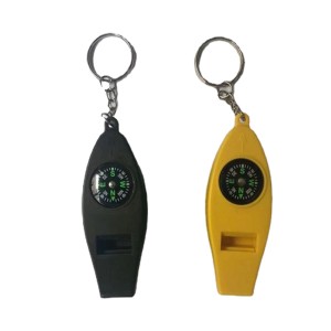 Moschettone t.b.t. con bussola e fischietto, nero e giallo.