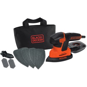Levigatrice triangolare Black+Decker Mouse KA 2000 con accessori e borsa.