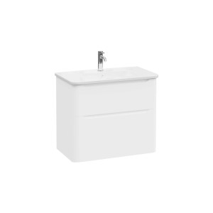Mobile bagno base lavabo sospesa 2 cassetti Integra Round 80 cm matt white