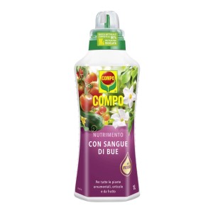 Concime liquido COMPO con sangue di bue per piante ornamentali, da orto e da frutto, 1 litro.