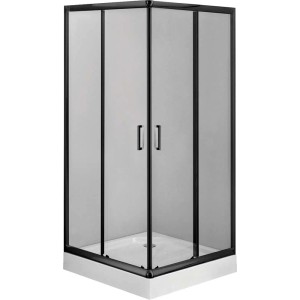 Cabina doccia Juraguá con piatto quadrato Caimito Idrostile 900x1850 mm nero