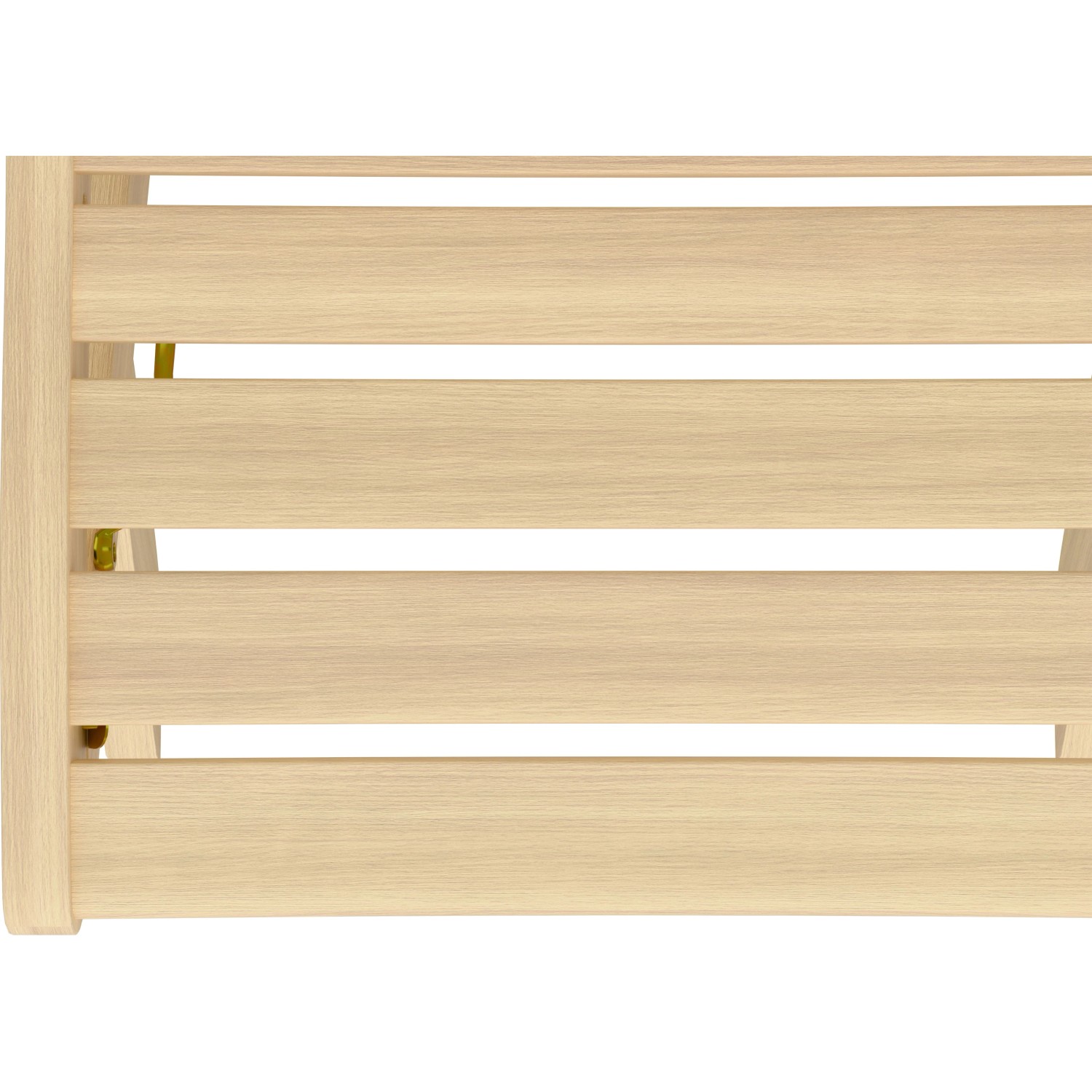 Dettaglio sedia pieghevole Canston in legno naturale, sedia da giardino con struttura a listelli.