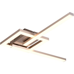 Moderna plafoniera LED Viale in nichel opaco con elementi girevoli per un design personalizzato.