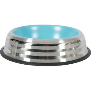 t.b.t. Ciotola per gatti in acciaio inox con interno turchese.