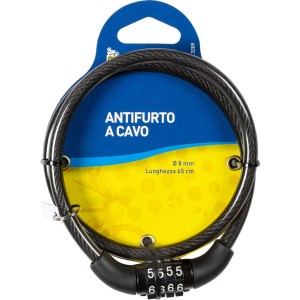 t.b.t. Lucchetto per bici con codice numerico, lucchetto a cavo