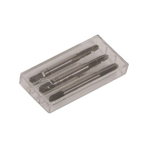 Set di maschi LUX M4 Comfort in acciaio in scatola di plastica trasparente.