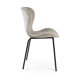 Sedia imbottita Tibalda tessuto color sabbia e struttura metallo 48x55h82,5 cm