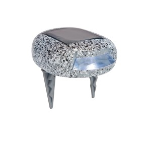 Luce solare decorativa effetto pietra con picchetto per il giardino.