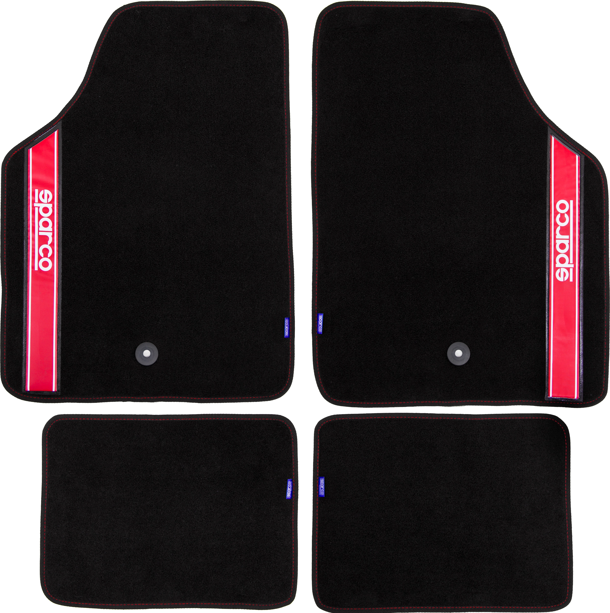 Set tappeti auto moquette sparco rosso/nero