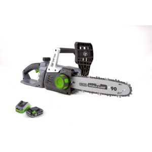 Set motosega a batteria LUX A-KS-20/25 con batteria e caricabatterie. Design compatto, ideale per il giardinaggio.