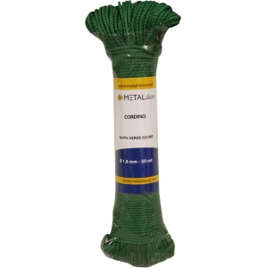 Corda in PP verde, t.b.t., per lavori creativi e decorazioni.