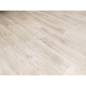 Pavimento in laminato chiaro in stile rustico, Rovere Fresco Leave, spessore 8 mm.