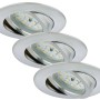Set da 3 faretti da incasso a LED Briloner dimmerabili e orientabili color alluminio.