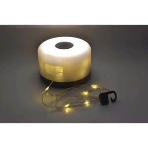 Luce decorativa da esterno t.b.t. con luci fatate e gancio.