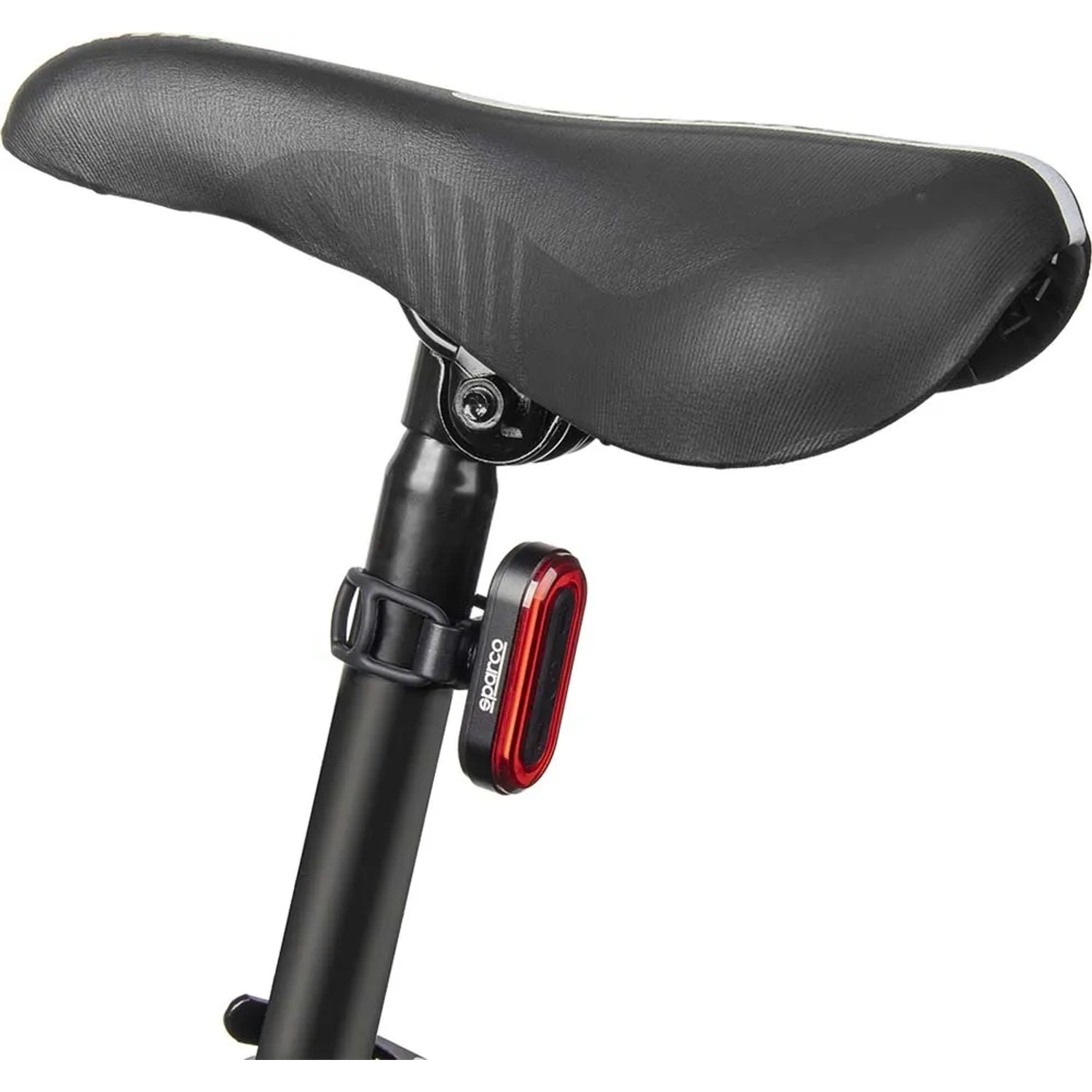Luce posteriore rossa t.b.t. per bici fissata alla bicicletta.