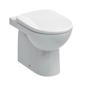 WC filo muro t.b.t. bianco con brida chiusa e sedile soft-close.