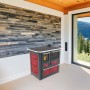 Cucina a legna Emilia Plus Ceramica 6,3 kW grigio e rosso