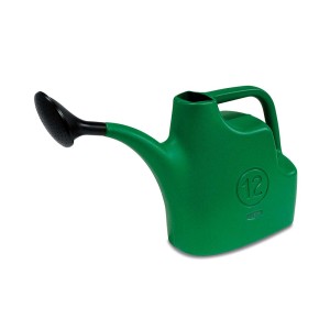 Annaffiatoio verde con testa a rosa nera, capacità 12 litri.