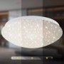 Plafoniera LED dimmerabile Brilo Moon, 26 cm, con decoro a stelle e telecomando.